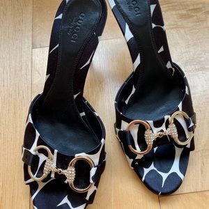 Gucci 2” inch heel peep toe sandals